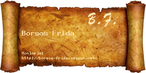 Borsos Frida névjegykártya